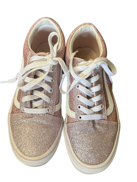 Vans Kids 2 Tone Glitter Old Skool Sneakers - Pink Rose/White-Size 5.5 main image 3